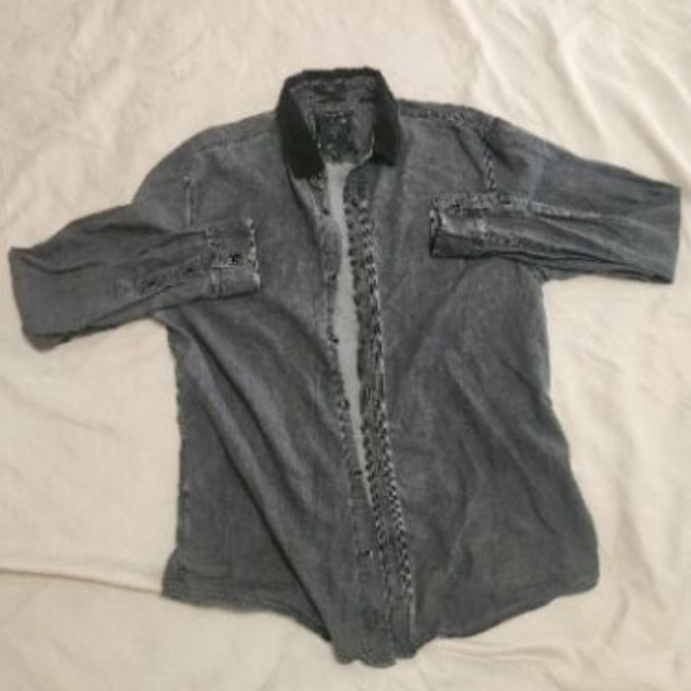 Men’s GUESS Slim Fit Dillon Long Sleeve Button Down Shirt Size Small